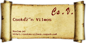 Csokán Vilmos névjegykártya